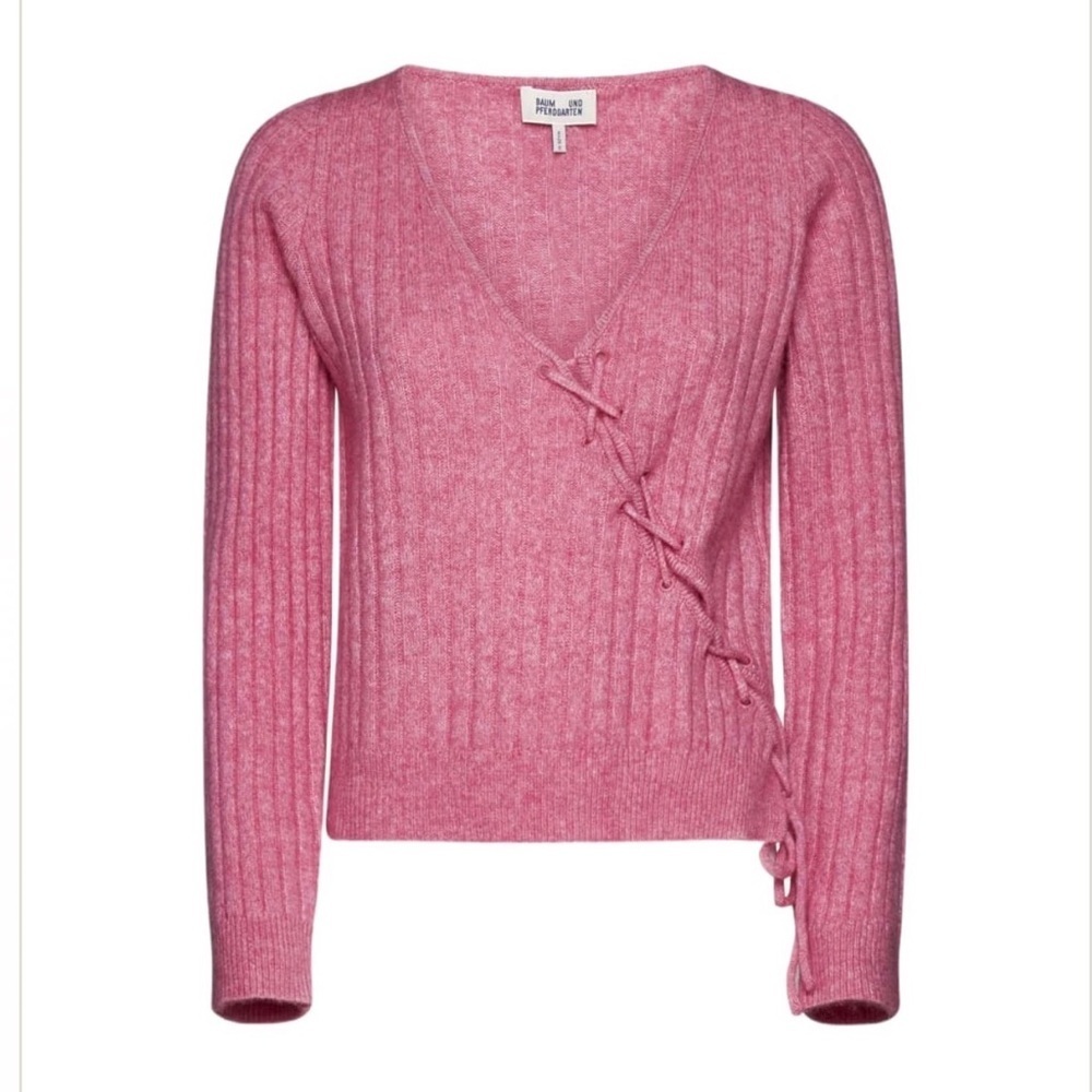 Baum und Pferdgarten Pink Stitched Detail Sweater | Wool Alpaca Blend | NWT S